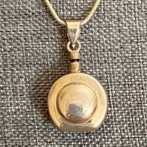 Vintage Sterling Silver Cremation Urn Necklace (or use as a Perfume bottle)